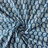 cotton fabric | blue cotton fabric | cotton fabric online | Blue Hand Block Print Paisley Design Cotton Fabric