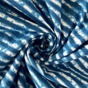 Blue Leheriya Hand Block Print Cotton Fabric