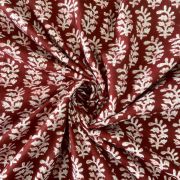 printed cotton fabric | hand printed cotton fabric | Maroon Hand Block Print Paisley Design Cotton Fabric