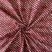 Maroon Leheriya Hand Block Print Cotton Fabric