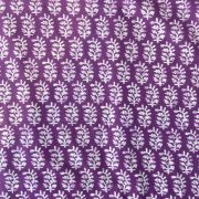 Purple Hand Block Print Paisley Design Cotton Fabric