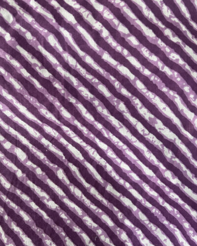 Purple Leheriya Hand Block Print Cotton Fabric
