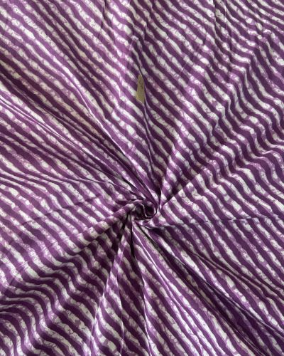 Purple Leheriya Hand Block Print Cotton Fabric