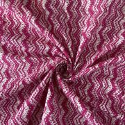 Hot Pink Hand Block Print Zig-Zag Design Cotton Fabric