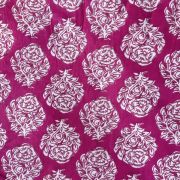 Hot Pink Hand Block Print Paisley Design Cotton Fabric