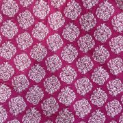 Hot Pink Hand Block Print Paisley Design Cotton Fabric