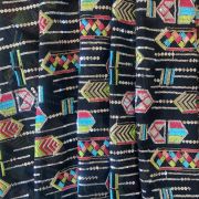 Exclusive Bohemian Multicoloured Embroidered Black Georgette Fabric With Ethnic Pattern