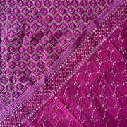 Dupatta - Heavy Pure Viscose Georgette Lucknowi Chikankari Magenta Pink Dupatta