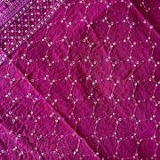 Dupatta – Heavy Pure Viscose Georgette Lucknowi Chikankari Magenta Pink Dupatta