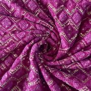 Trending Magenta Lucknowi Chikankari On Pure Viscose Georgette Fabric