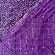 Dupatta - Heavy Pure Viscose Georgette Lucknowi Chikankari Purple Dupatta