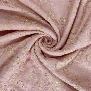 Chikankari With Sequin Embroidery On Light Pink Pure Mysore Silk Fabric