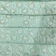 ChikanKari With Sequin Embroidery On Sea Green Pure Mysore Silk Fabric