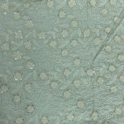 ChikanKari With Sequin Embroidery On Sea Green Pure Mysore Silk Fabric