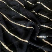 Lehriya Embroidery On Black Pure Georgette Fabric With Both Side Satin Patti