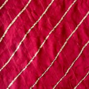 Lehriya Embroidery On Hot Pink Pure Georgette Fabric With Both Side Satin Patti