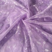 Heavy Tone On Tone Thread & Sequence Embroidery On Lavender Pure Organza