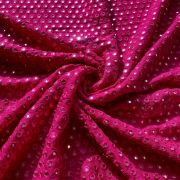 Heavy Faux Mirror Embroidery On Hot Pink Pure Georgette Fabric