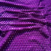 Heavy Faux Mirror Embroidery On Purple Pure Georgette Fabric