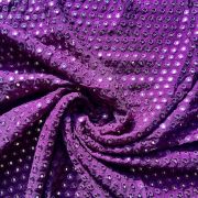 Heavy Faux Mirror Embroidery On Purple Pure Georgette Fabric