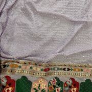 All Over Sequence With Heavy Multicolour Border On Lavender Georgette Fabric