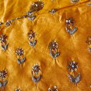 Buti Design Zardozi & Gota Hand Embroidered On Haldi Yellow Unstitched Blouse Piece