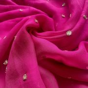 All Over Buti Design On Pink Pure Georgette Fabric