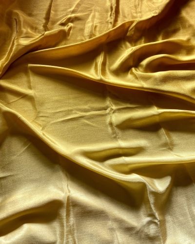 Ombre Shaded Chinon Fabric In Lemon Yellow To Deep Yellow Colour