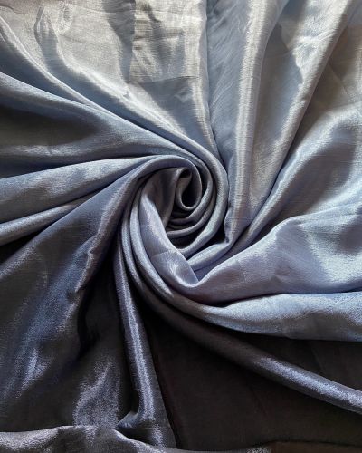 Ombre Shaded Chinon Fabric In Light Blue To Navy Blue Colour