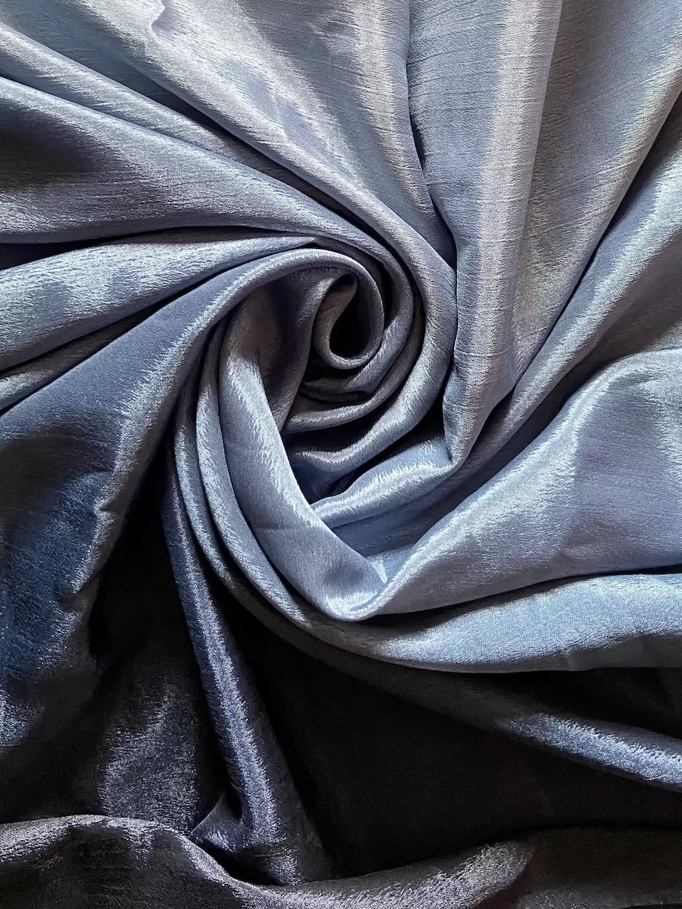 Ombre Shaded Chinon Fabric In Light Blue To Navy Blue Colour