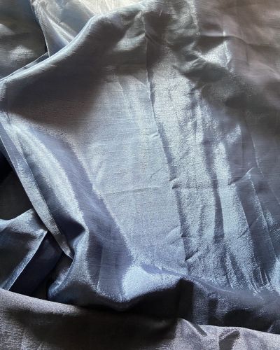 Ombre Shaded Chinon Fabric In Light Blue To Navy Blue Colour