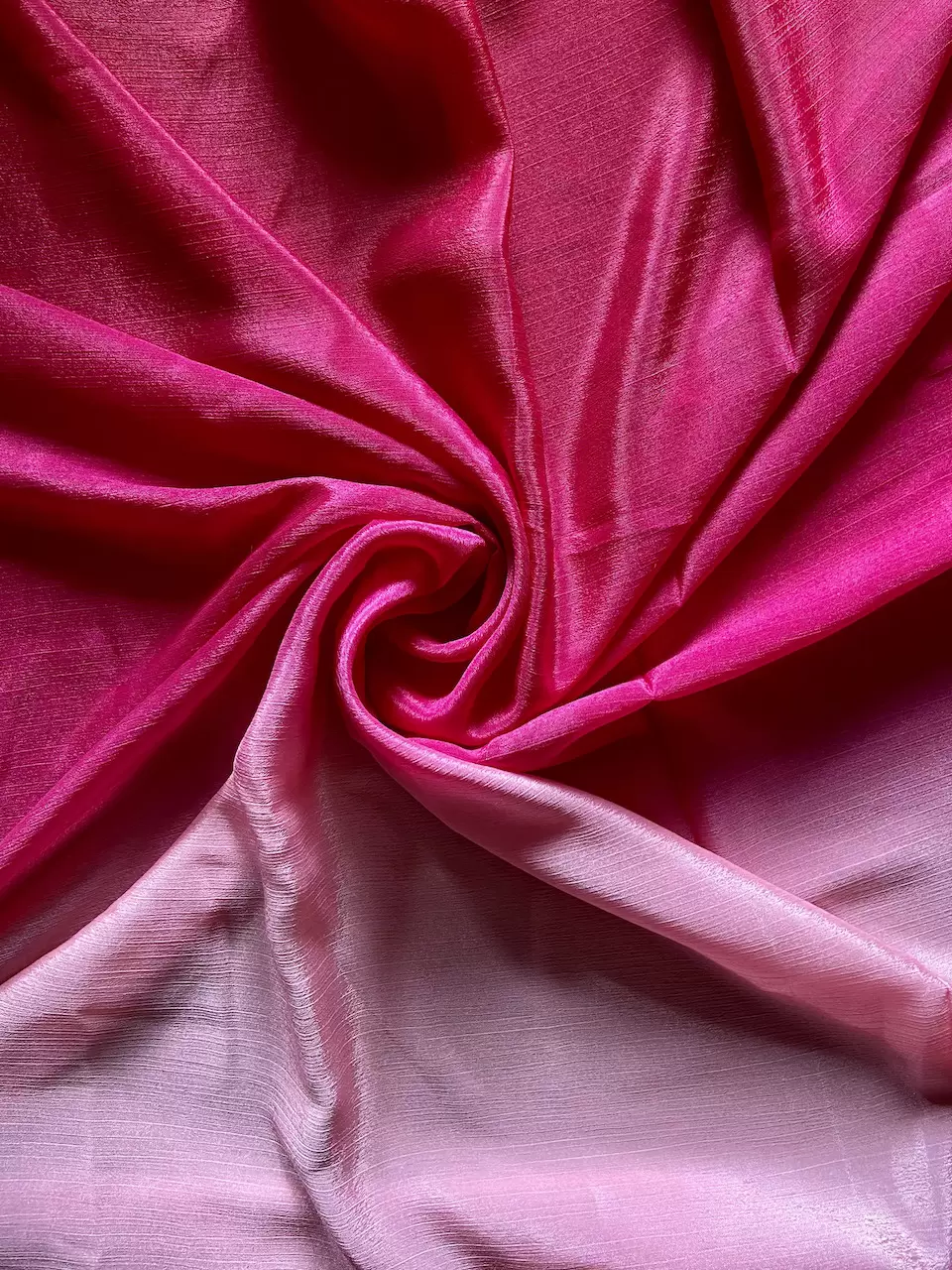 Ombre Shaded Chinon Fabric In Baby Pink To Hot Pink Colour