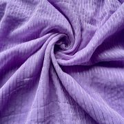 Lavender Plain Faux Georgette With Tone On Tone Threading And Sequence Fabric