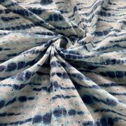 All Over Indigo Shibori & Schiffli Cotton Fabric