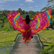 Multi Colour Flared Chiffon Shrug