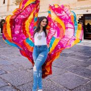 Multi Colour Flared Chiffon Shrug