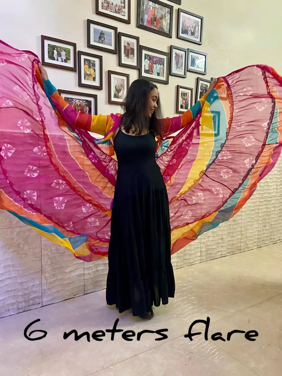 Multi Colour Flared Chiffon Shrug