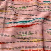 Multicolor Tie & Dye Print On Peach Georgette FAbric