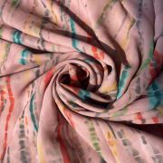 Multicolor Tie & Dye Print On Peach Georgette FAbric