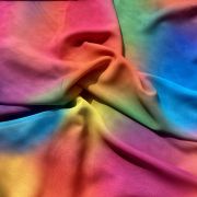 Multicolor Shibori Rainbow Pattern Digital Print Georgette Fabric