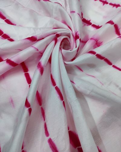 Hot Pink Tie Dye Shibori On Pure Modal Muslin Fabric