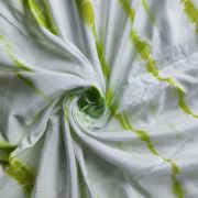 Lime Green Tie Dye Shibori On Pure Modal Muslin Fabric