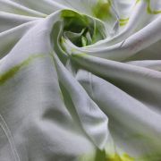 Lime Green Tie Dye Shibori On Pure Modal Muslin Fabric