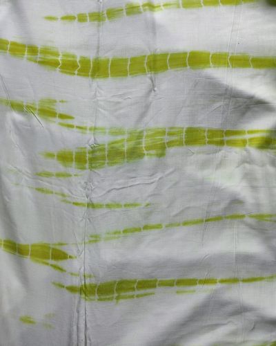 Lime Green Tie Dye Shibori On Pure Modal Muslin Fabric