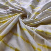 Yellow Tie Dye Shibori On Pure Modal Muslin Fabric