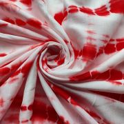 Red Tie Dye Shibori On Pure Modal Muslin Fabric