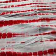 Red Tie Dye Shibori On Pure Modal Muslin Fabric