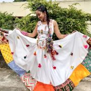 White Multi Designer Chaniya Choli For Navratri