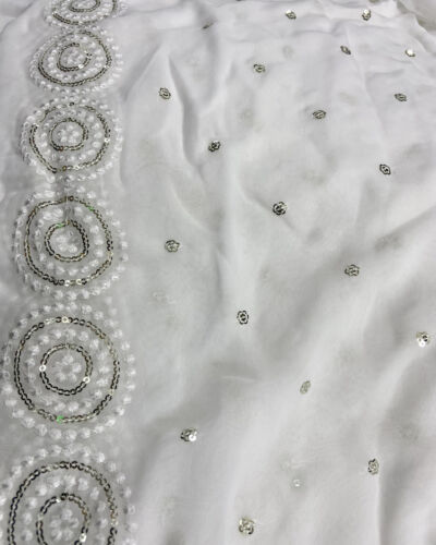 Dupatta – All Over Buta And Thread Embroidery On Off White Georgette