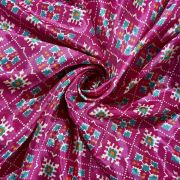 Patola Printed Chinnon Crush Fabric – Pink